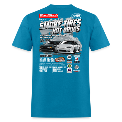 Smoke Tires Not Drugs Event Tee (2024) - turquoise